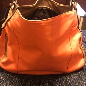 Orange bucket bag